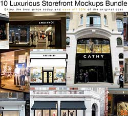 10个店面门头品牌展示模型：10 Facade Mockups Storefronts